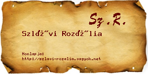 Szlávi Rozália névjegykártya