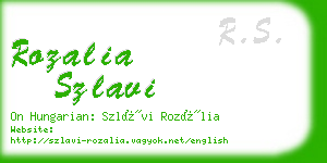 rozalia szlavi business card